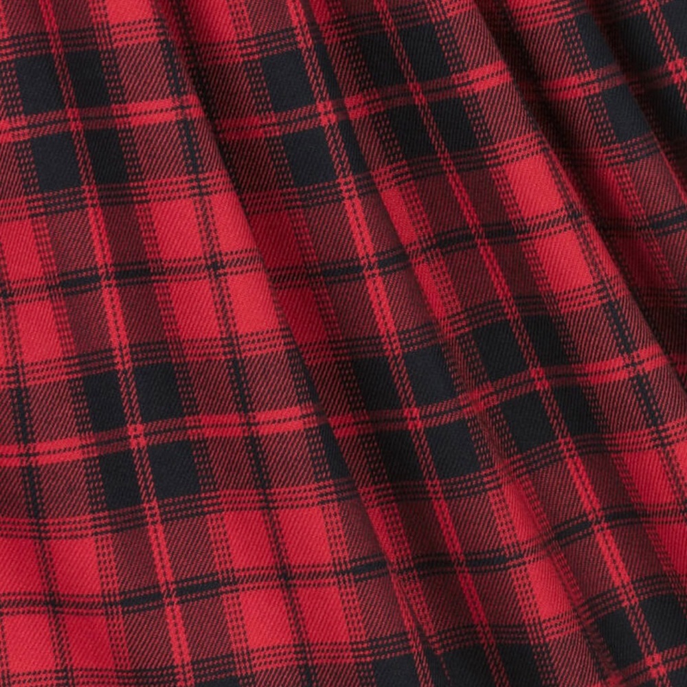 Rachel Riley Girls Gingerbread Tartan Puff Sleeve Smocked Holiday Dress, Red - Picture 5 of 15